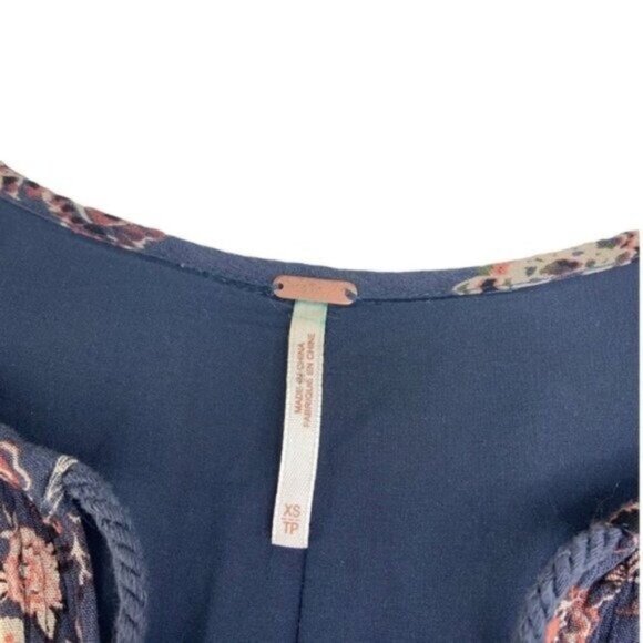 Free People Blue Floral Bohemian Mini Dress - Picture 4 of 10